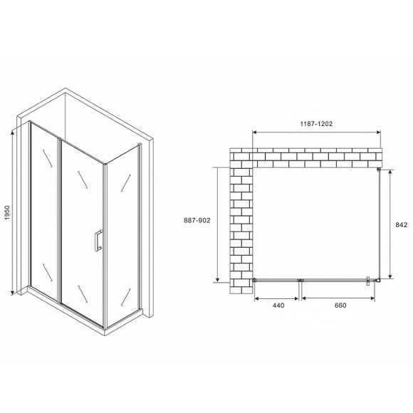 Душевой уголок Abber Sonnenstrand 120x90 AG04120MS-S90M профиль Хром стекло матовое Душевой уголок Abber Sonnenstrand 120x90 AG04120MS-S90M профиль Хром стекло матовое