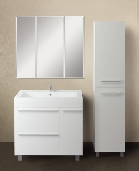 Зеркальный шкаф 1MarKa Соната 90 Белый глянцевый