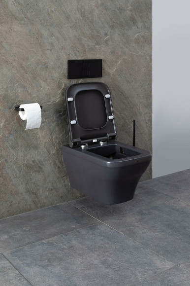 Унитаз Allen Brau Infinity 4.21011.AN подвесной Антрацит без сиденья Унитаз Allen Brau Infinity 4.21011.AN подвесной Антрацит без сиденья