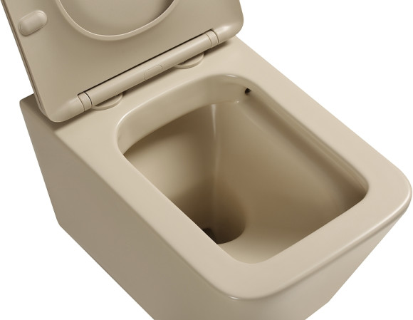 Унитаз SantiLine SL-5007BG подвесной Бежевый матовый с сиденьем Микролифт