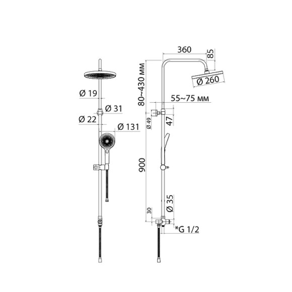 Душевая система Iddis SpaHome SPA3F0Ci76 Хром Душевая система Iddis SpaHome SPA3F0Ci76 Хром