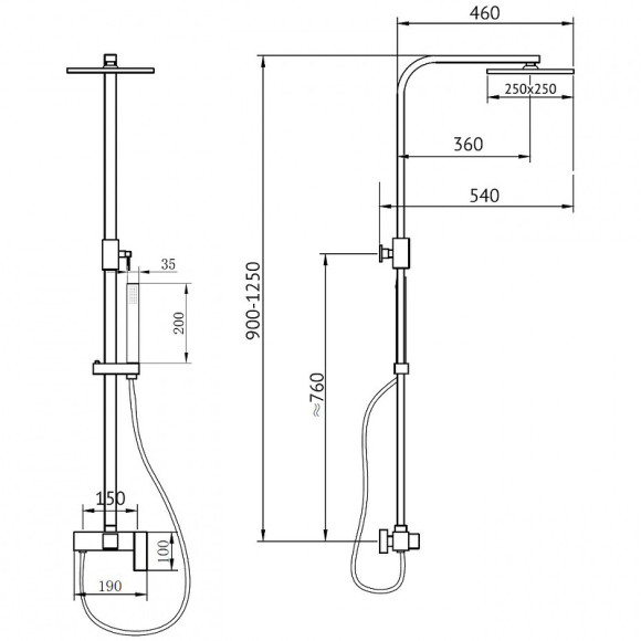Душевая система Abber Daheim AF8220NG Никель