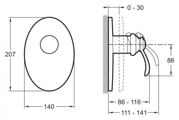 Смеситель для душа Jacob Delafon Fairfax E98710-CP Хром