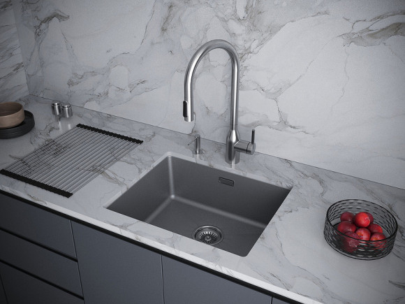 Кухонная мойка Paulmark Lumi 55 UNI LU55-GRM Серый металлик Кухонная мойка Paulmark Lumi 55 UNI LU55-GRM Серый металлик