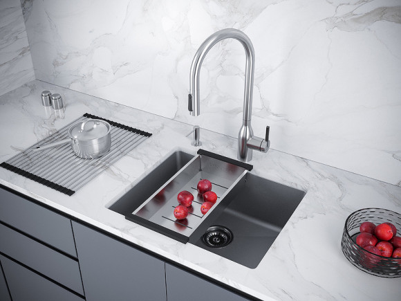 Кухонная мойка Paulmark Lumi 55 UNI LU55-GRM Серый металлик Кухонная мойка Paulmark Lumi 55 UNI LU55-GRM Серый металлик