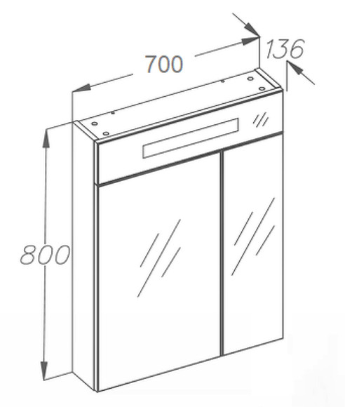 Зеркальный шкаф Opadiris Фреш 70 00-00005554 Белый глянцевый Зеркальный шкаф Opadiris Фреш 70 00-00005554 Белый глянцевый