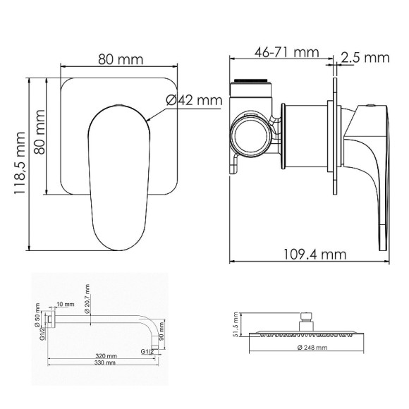 Душевая система WasserKRAFT Spree A1451.097.121 Никель Душевая система WasserKRAFT Spree A1451.097.121 Никель