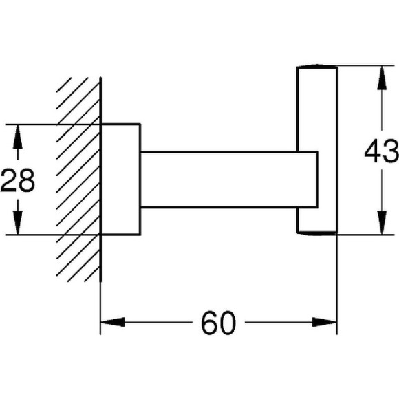 Крючок Grohe Essentials Cube 40511001 Хром