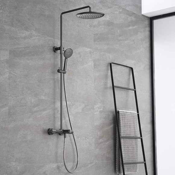 Душевая система Vincea Desire VSFS-1D1TGM с термостатом Вороненая сталь