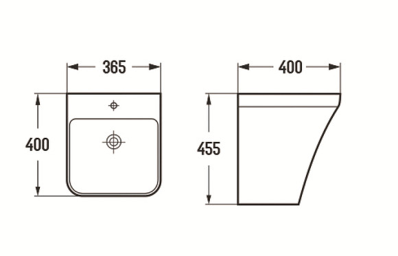 Раковина CeramaLux 36 500P Белая глянцевая Раковина CeramaLux 36 500P Белая глянцевая