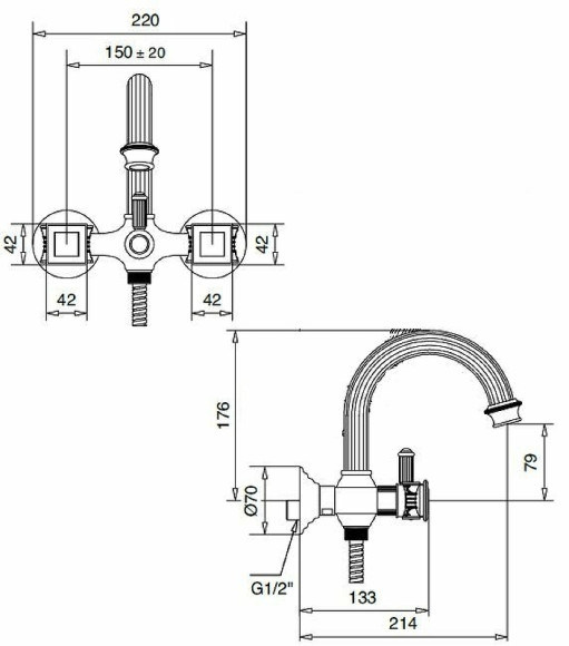 Смеситель для ванны Cezares Olimp VD OLIMP-VD-01-Sw Хром