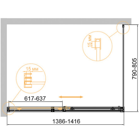 Душевой уголок Cezares Duet Soft-М 140x80 DUET SOFT-M-AH-1-140/80-C-Cr профиль Хром стекло прозрачное Душевой уголок Cezares Duet Soft-М 140x80 DUET SOFT-M-AH-1-140/80-C-Cr профиль Хром стекло прозрачное