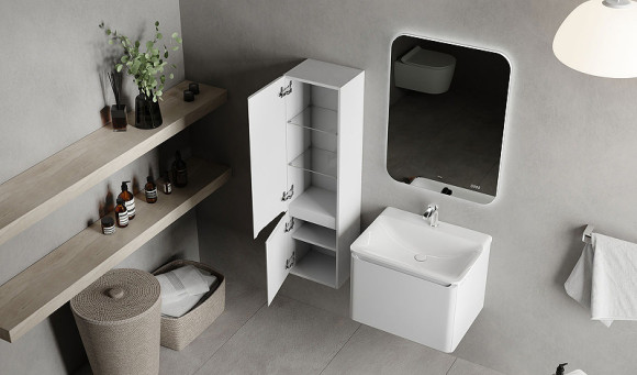 Шкаф пенал Raval Welto 33 Wel.04.120/P/W/RL подвесной Белый