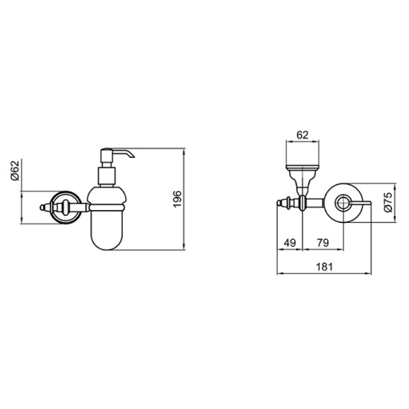 Дозатор для жидкого мыла Webert Ottocento AM500201065 Бронза Дозатор для жидкого мыла Webert Ottocento AM500201065 Бронза
