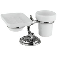 Стакан для зубных щеток с мыльницей Art&Max Barocco AM-1789-Cr Хром