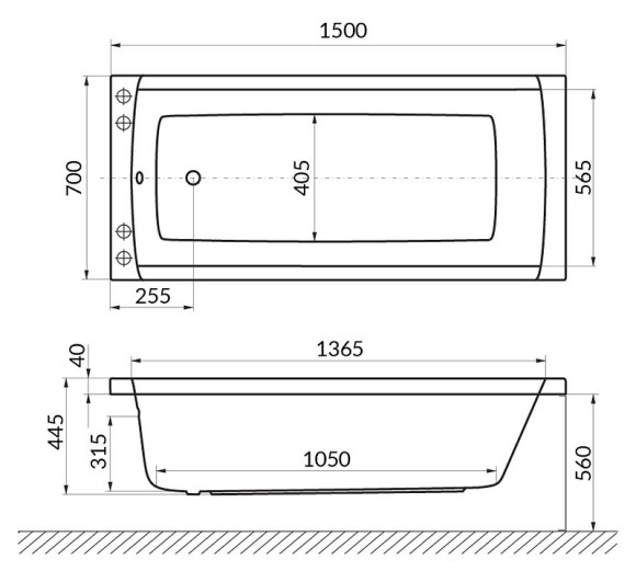 Акриловая ванна Excellent Aquaria 150x70 WAEX.AQU15.RELAX.BR с гидромассажем Акриловая ванна Excellent Aquaria 150x70 WAEX.AQU15.RELAX.BR с гидромассажем