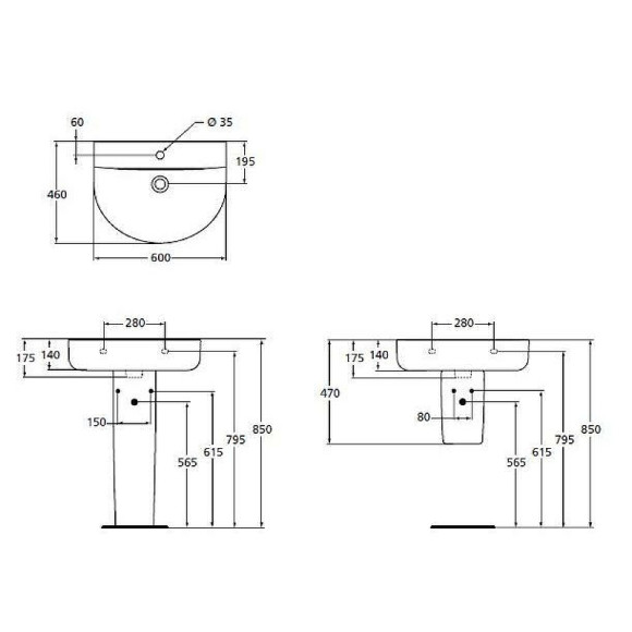 Раковина Ideal Standard Connect Arc 60 E7875MA Евробелая