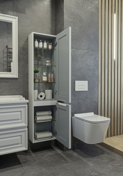 Шкаф пенал Caprigo Ponza 40 R 13550R-В231 подвесной Белый матовый