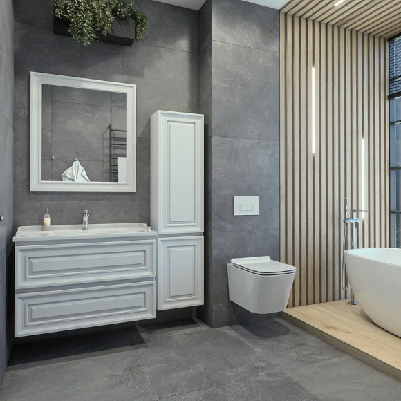 Шкаф пенал Caprigo Ponza 40 R 13550R-В231 подвесной Белый матовый