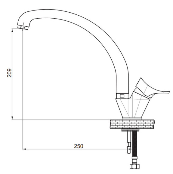 Смеситель для кухни GPD Florus MTE170 Хром