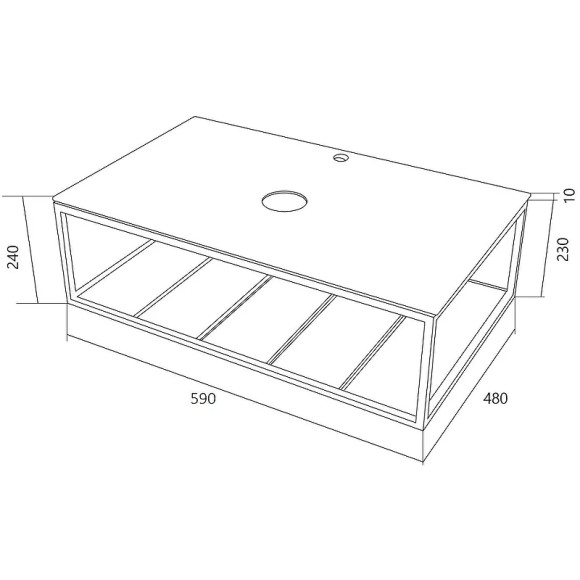 Столешница под раковину 1MarKa Loft 60 Ц0000021559 Черная