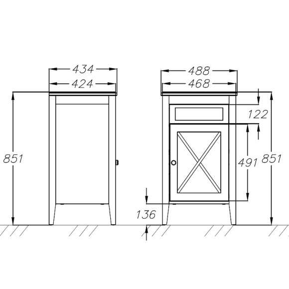 Комод Opadiris Палермо 49 R 00-00006898 Белый матовый