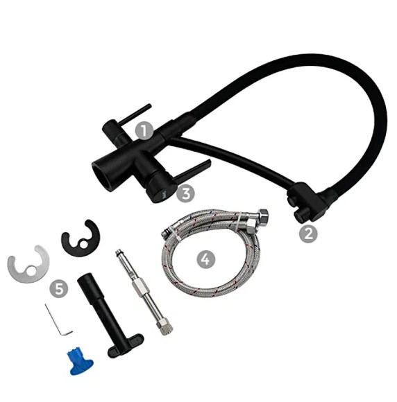 Смеситель для кухни Gappo G4398-16 Черный матовый