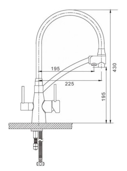 Смеситель для кухни Gappo G4398-16 Черный матовый