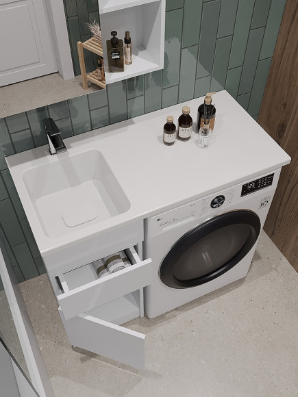 Раковина Orange 100 L ST-100RAL с местом под стиральную машину Белая Раковина Orange 100 L ST-100RAL с местом под стиральную машину Белая