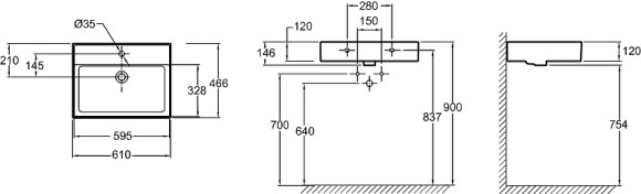 Раковина Jacob Delafon Vivienne 60 EXBH112-NGM Черная матовая