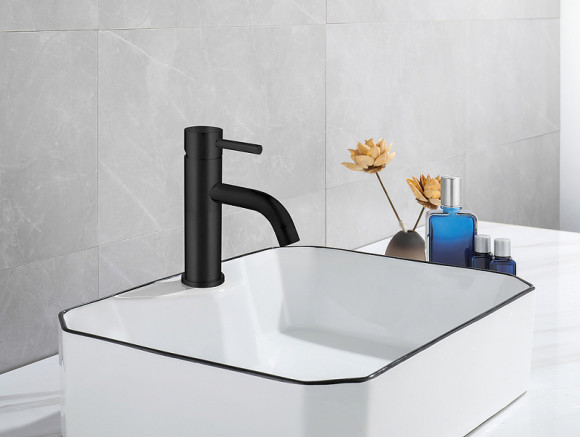 Смеситель для раковины Abber Wasser Kreis AF8110B Черный матовый