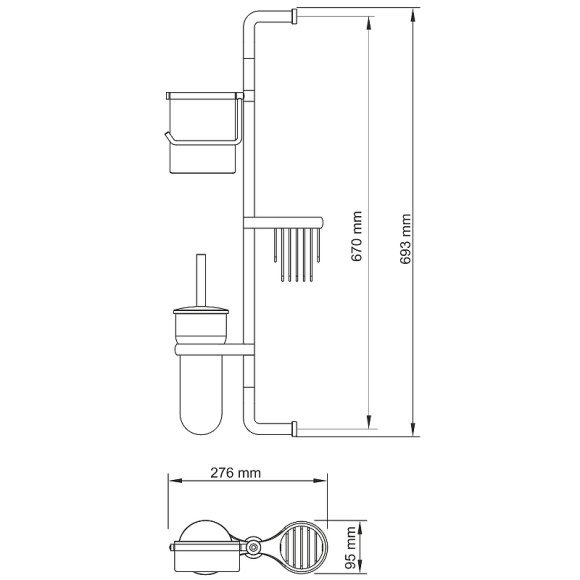 Подвесная стойка WasserKRAFT Exter K-1458 Светлая бронза Подвесная стойка WasserKRAFT Exter K-1458 Светлая бронза