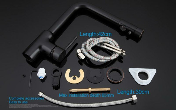 Смеситель для кухни Gappo G4390-10 Черный матовый