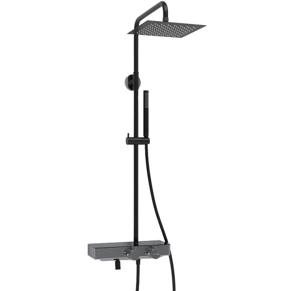 Душевая система WasserKRAFT A114.255.217.CB Thermo с термостатом Черная матовая