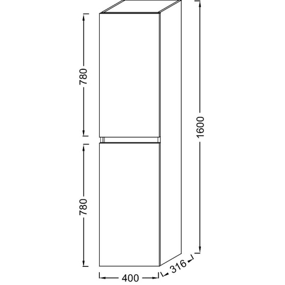 Шкаф пенал Jacob Delafon Tolbiac 40 EB2385-E75 подвесной Дуб давос