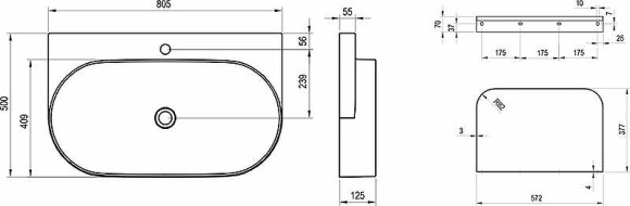 Раковина Ravak Yard 80 XJX01280002 Белая Раковина Ravak Yard 80 XJX01280002 Белая
