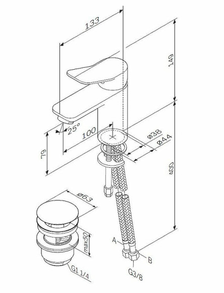 Смеситель для раковины AM.PM X-Joy F85A82100 с донным клапаном Хром Смеситель для раковины AM.PM X-Joy F85A82100 с донным клапаном Хром
