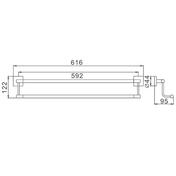 Полотенцедержатель Haiba HB8609 двойной Хром Полотенцедержатель Haiba HB8609 двойной Хром