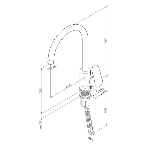 Смеситель для кухни AM.PM Like F8007100 Хром Смеситель для кухни AM.PM Like F8007100 Хром