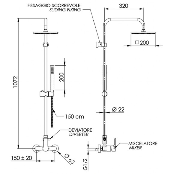 Душевая система Remer Energy EY37X7SS9SSBG Золото брашированное Душевая система Remer Energy EY37X7SS9SSBG Золото брашированное