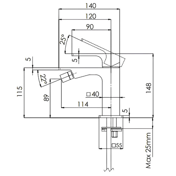 Смеситель для биде Remer Absolute AU22BG Золото брашированное Смеситель для биде Remer Absolute AU22BG Золото брашированное