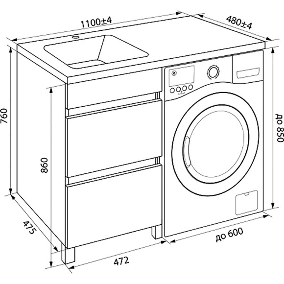 Тумба под раковину Iddis Optima Home 110 OPH110Bi95 Белый Тумба под раковину Iddis Optima Home 110 OPH110Bi95 Белый
