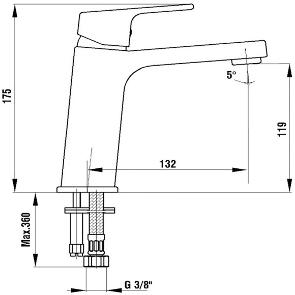 Смеситель для раковины E.C.A. Tiera 102108989EX Хром Смеситель для раковины E.C.A. Tiera 102108989EX Хром