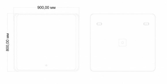 Зеркало Art&Max Elegant AM-Ele-900-800-DS-F с подсветкой с сенсорным выключателем