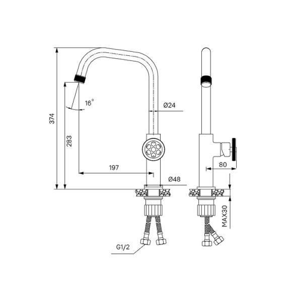 Смеситель для кухни Iddis Grange GRAGM00i05 Графит матовый Смеситель для кухни Iddis Grange GRAGM00i05 Графит матовый