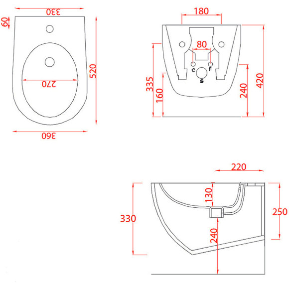 Биде Artceram File 2.0 FLB001 17 30 подвесное Черное матовое Биде Artceram File 2.0 FLB001 17 30 подвесное Черное матовое