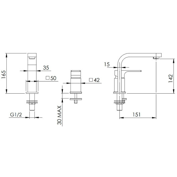 Смеситель для раковины Remer Absolute AU57DO Золото Смеситель для раковины Remer Absolute AU57DO Золото
