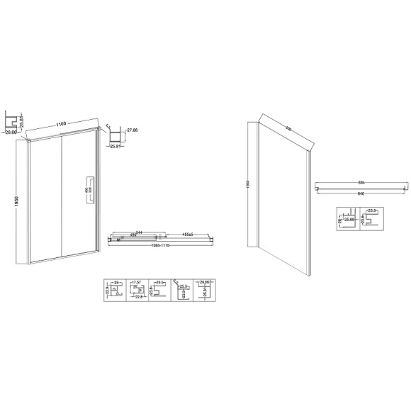 Душевой уголок Niagara Nova 110х90 NG-64-11A-A90-34 профиль Хром стекло прозрачное Душевой уголок Niagara Nova 110х90 NG-64-11A-A90-34 профиль Хром стекло прозрачное