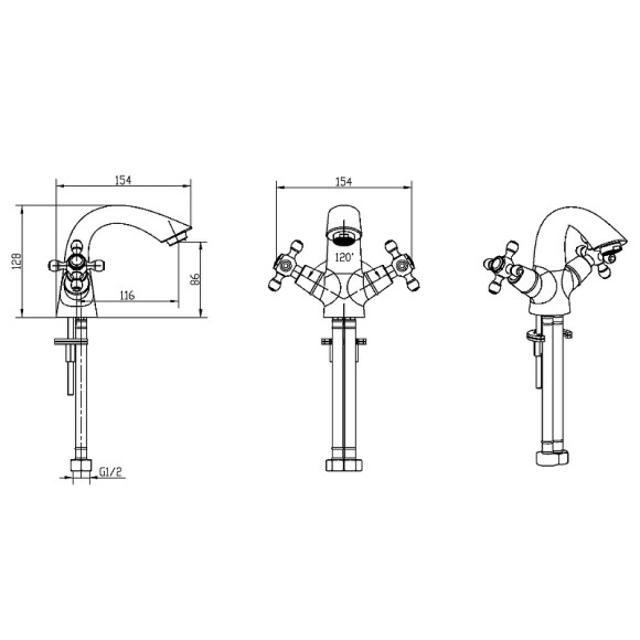 Смеситель для раковины Boheme Flora 271-FL Хром