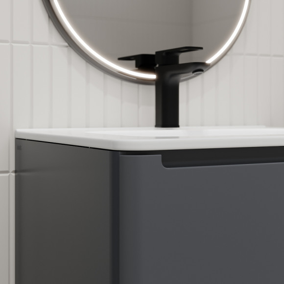 Тумба с раковиной Iddis Edifice 60 EDI60D0i95K подвесная Темно-серая Тумба с раковиной Iddis Edifice 60 EDI60D0i95K подвесная Темно-серая